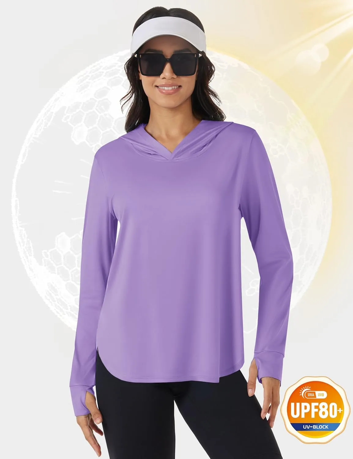 TACVASEN Women's UPF 80  UV Protection Hoodie Lightweight Long Sleeves Quick Dry Fishing Running Workout Shirt Outdoor