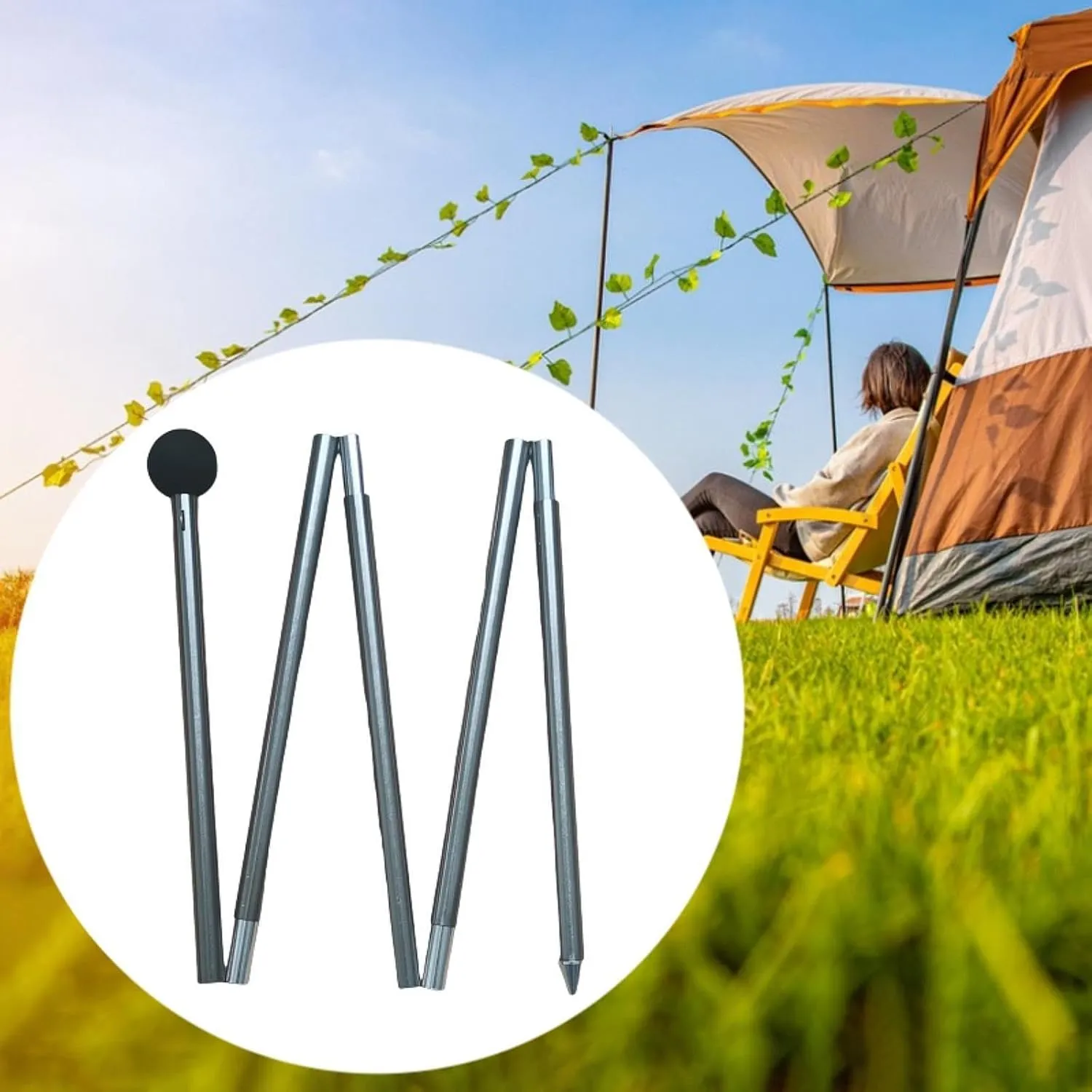 Tarp Pole, Tent Pole Aluminum Alloy,Tent Rod Canopy Rod for Beach Hiking Awning,Outdoor Camping