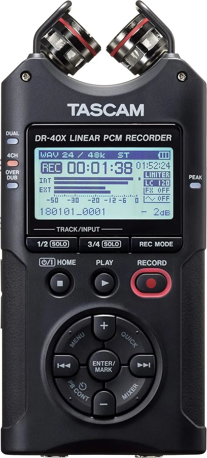 Tascam DR-40X Portable Four-Track Audio Recorder and USB Interface