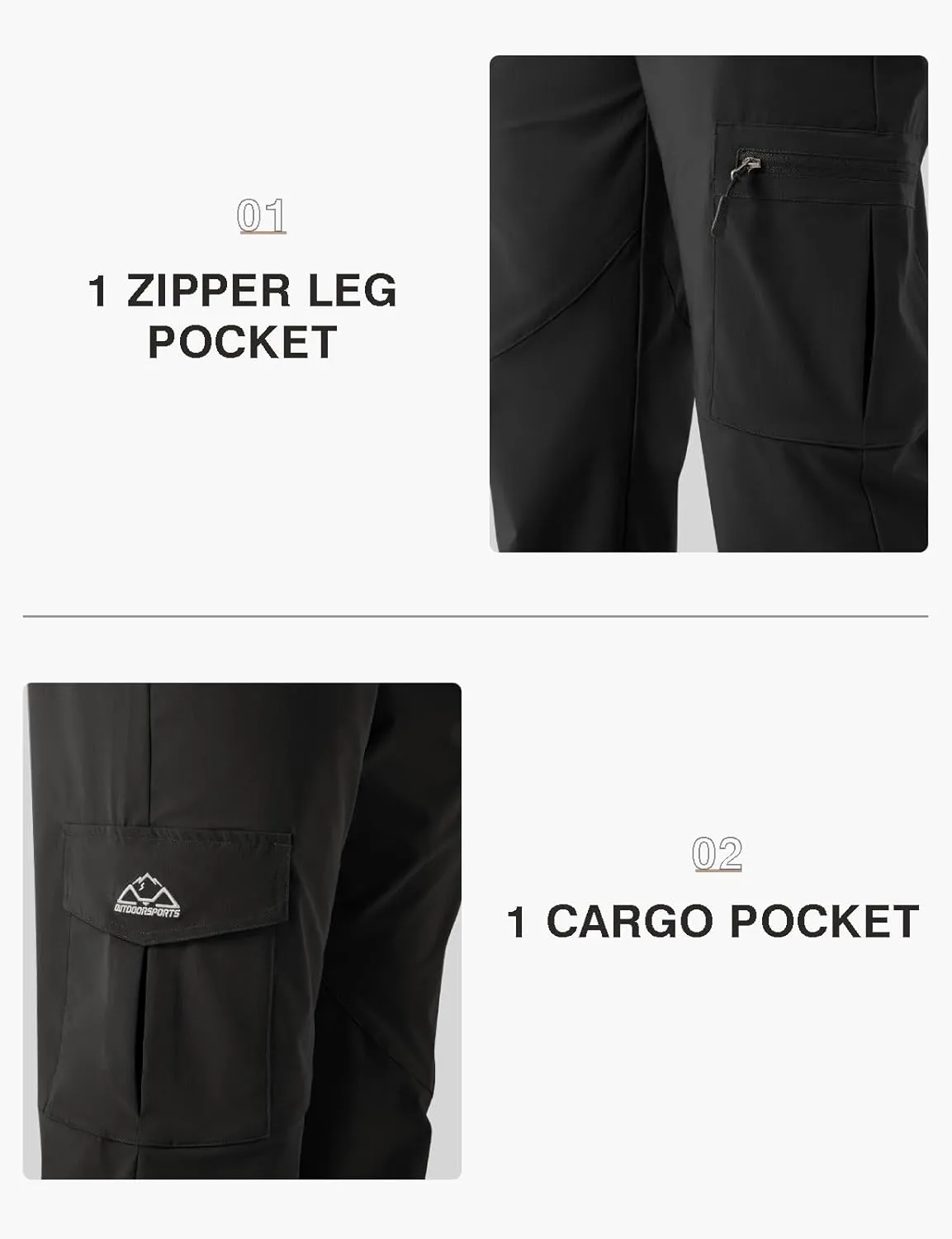 TBMPOY Men's Hiking Pants Lightweight 6 Cargo Pockets Quick Dry Water Resistant Outdoor Travel Work Fishing