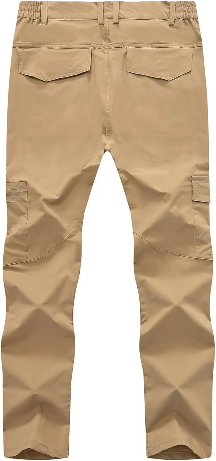 TBMPOY Men's Hiking Pants Lightweight 6 Cargo Pockets Quick Dry Water Resistant Outdoor Travel Work Fishing