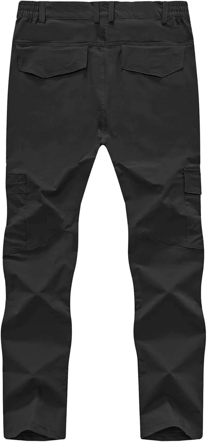 TBMPOY Men's Hiking Pants Lightweight 6 Cargo Pockets Quick Dry Water Resistant Outdoor Travel Work Fishing