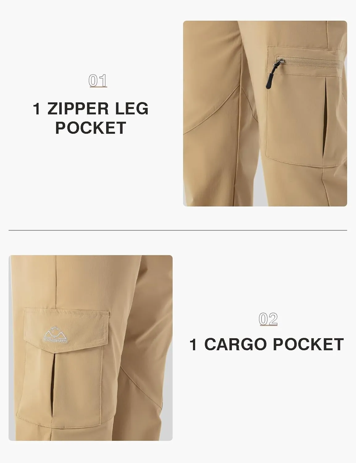 TBMPOY Men's Hiking Pants Lightweight 6 Cargo Pockets Quick Dry Water Resistant Outdoor Travel Work Fishing