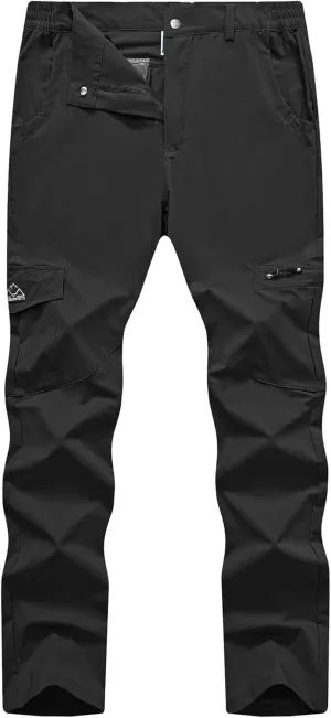 TBMPOY Men's Hiking Pants Lightweight 6 Cargo Pockets Quick Dry Water Resistant Outdoor Travel Work Fishing