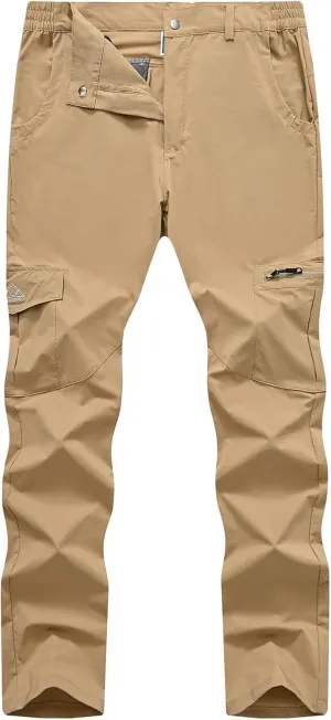 TBMPOY Men's Hiking Pants Lightweight 6 Cargo Pockets Quick Dry Water Resistant Outdoor Travel Work Fishing