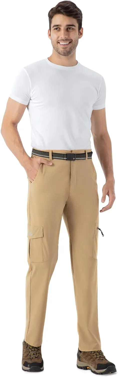 TBMPOY Men's Hiking Pants Lightweight 6 Cargo Pockets Quick Dry Water Resistant Outdoor Travel Work Fishing