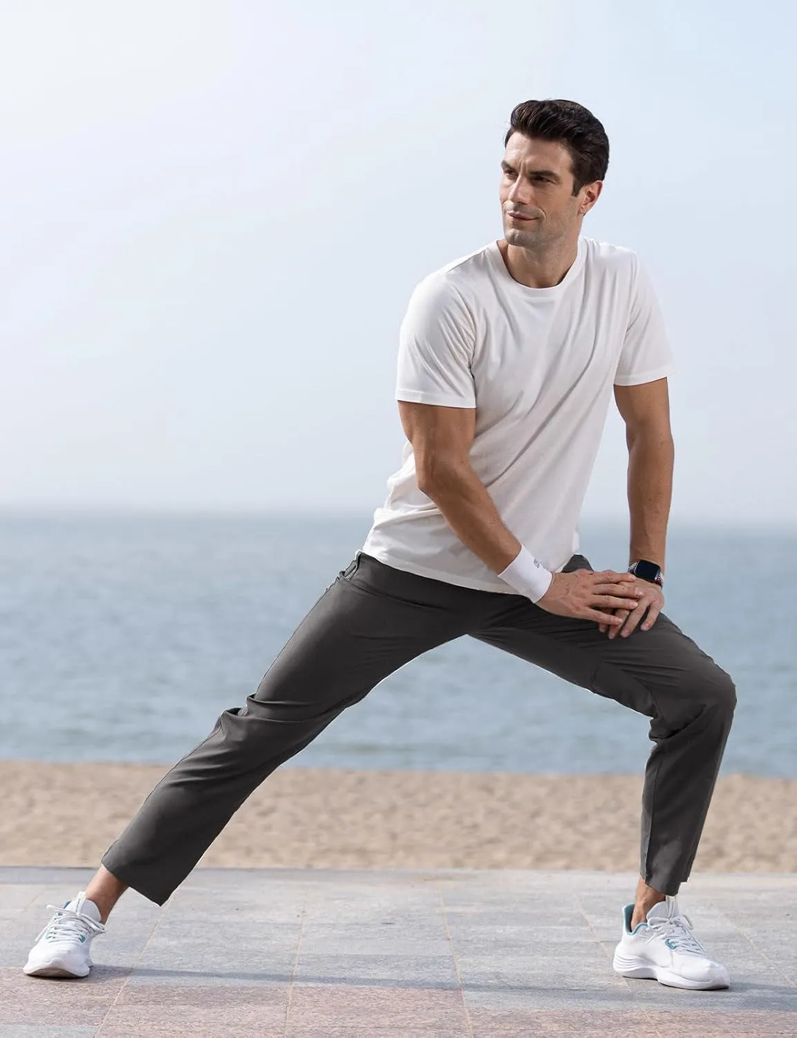 TBMPOY Men's Lightweight Hiking Travel Pants Breathable Athletic Fishing Active Joggers Zipper Pockets