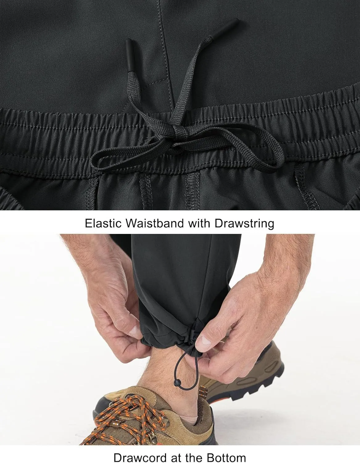 TBMPOY Men's Lightweight Hiking Travel Pants Cargo Pockets Quick Dry Stretch Water Resistant Fishing Outdoor Work