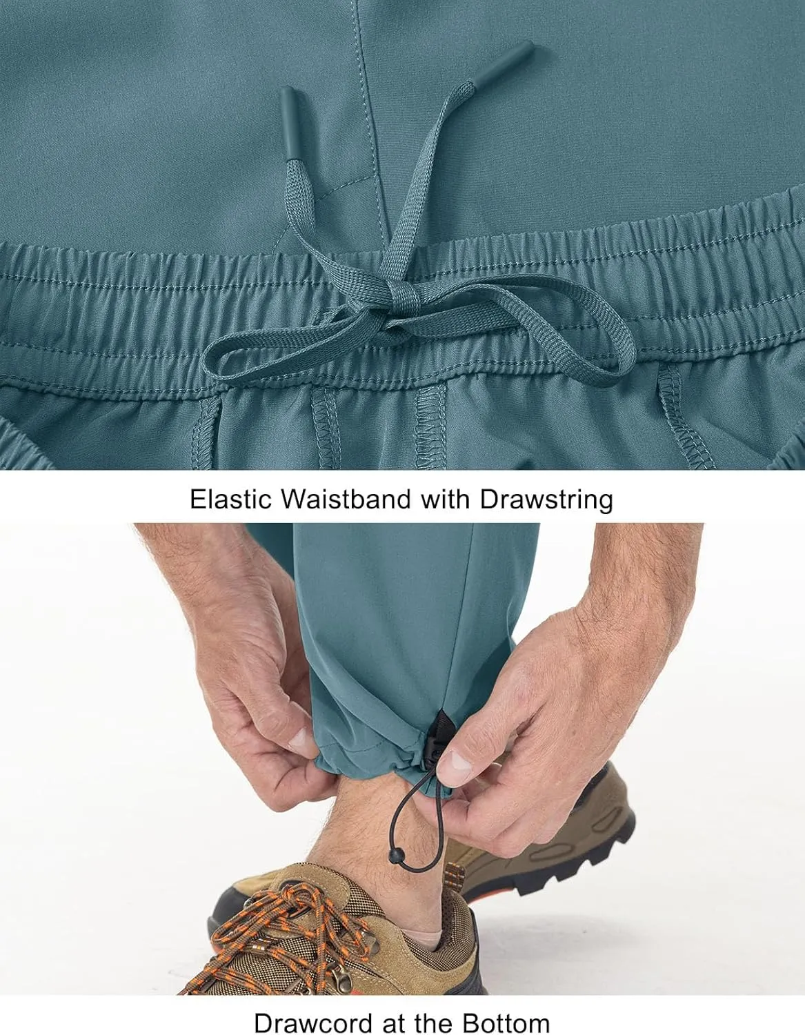 TBMPOY Men's Lightweight Hiking Travel Pants Cargo Pockets Quick Dry Stretch Water Resistant Fishing Outdoor Work