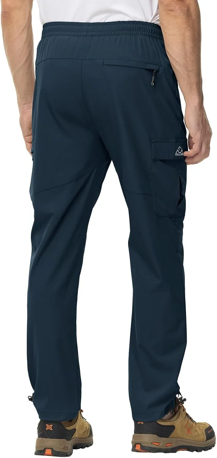 TBMPOY Men's Lightweight Hiking Travel Pants Cargo Pockets Quick Dry Stretch Water Resistant Fishing Outdoor Work