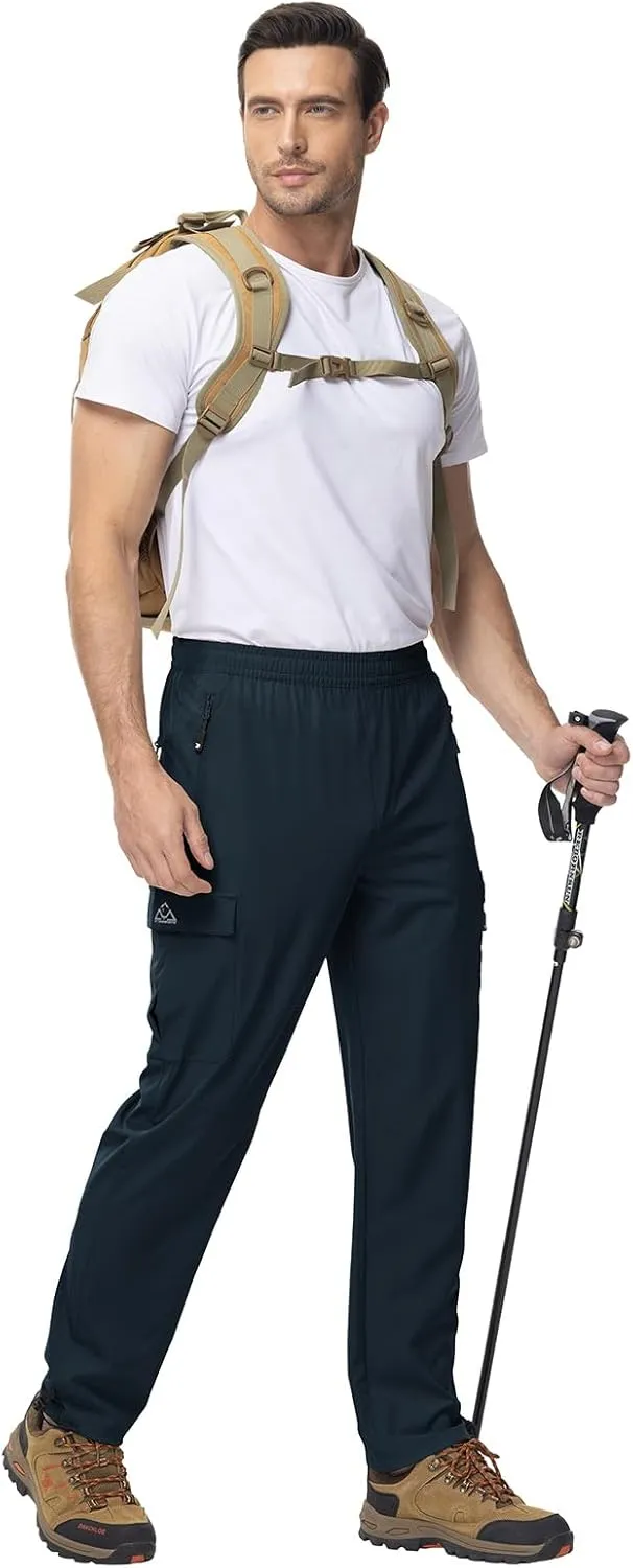 TBMPOY Men's Lightweight Hiking Travel Pants Cargo Pockets Quick Dry Stretch Water Resistant Fishing Outdoor Work