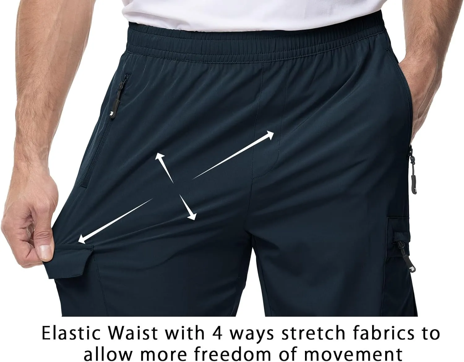 TBMPOY Men's Lightweight Hiking Travel Pants Cargo Pockets Quick Dry Stretch Water Resistant Fishing Outdoor Work