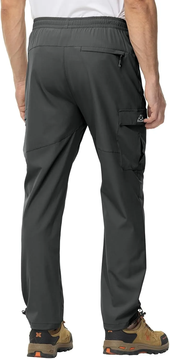 TBMPOY Men's Lightweight Hiking Travel Pants Cargo Pockets Quick Dry Stretch Water Resistant Fishing Outdoor Work