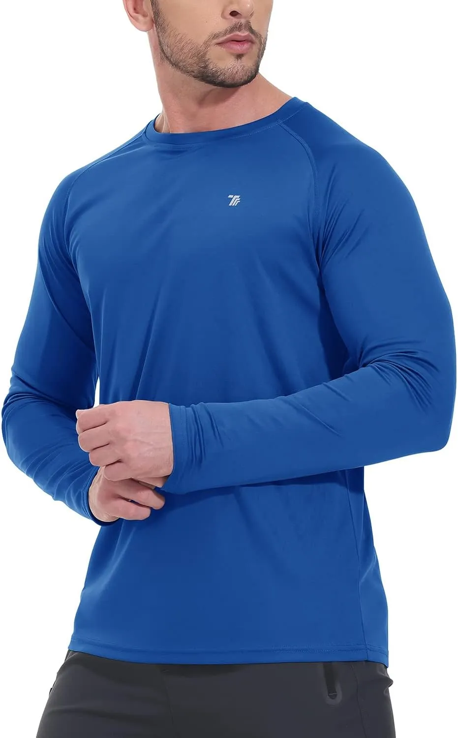 TBMPOY Mens Sun Protection Hiking Shirts Long Sleeve Water UPF 50  SPF UV Shirts Lightweight Fishing Hiking Swimming