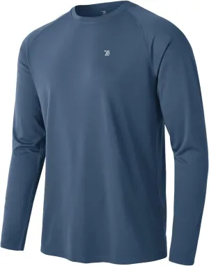 TBMPOY Mens Sun Protection Hiking Shirts Long Sleeve Water UPF 50  SPF UV Shirts Lightweight Fishing Hiking Swimming