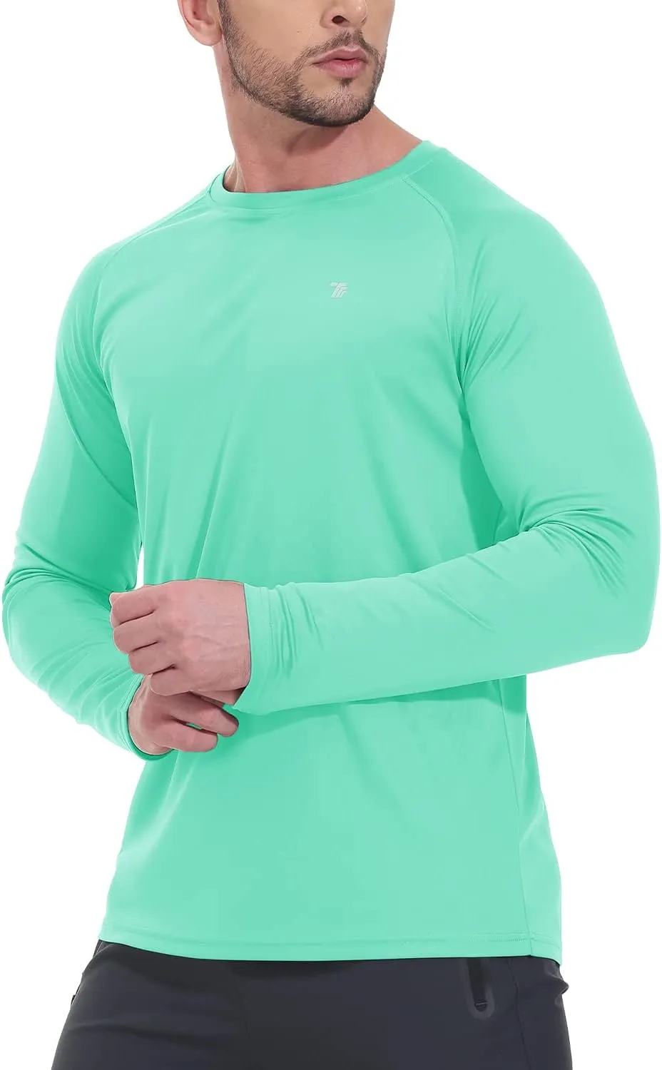 TBMPOY Mens Sun Protection Hiking Shirts Long Sleeve Water UPF 50  SPF UV Shirts Lightweight Fishing Hiking Swimming