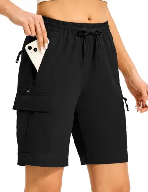 TBMPOY Women's Hiking Cargo Shorts 8.5" Lightweight Quick-Dry Water Resistant Athletic Shorts with Zipper Pockets