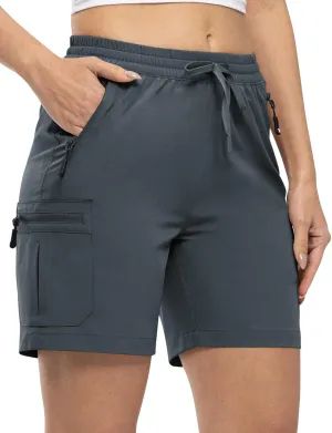 TBMPOY Women's Hiking Cargo Shorts Lightweight Quick Dry Athletic Summer Shorts Golf Travel Camping with Zipper Pockets