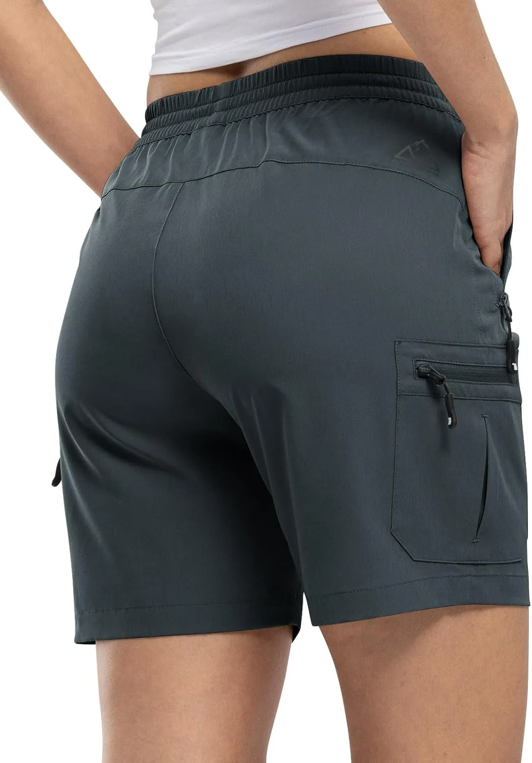 TBMPOY Women's Hiking Cargo Shorts Lightweight Quick Dry Athletic Summer Shorts Golf Travel Camping with Zipper Pockets