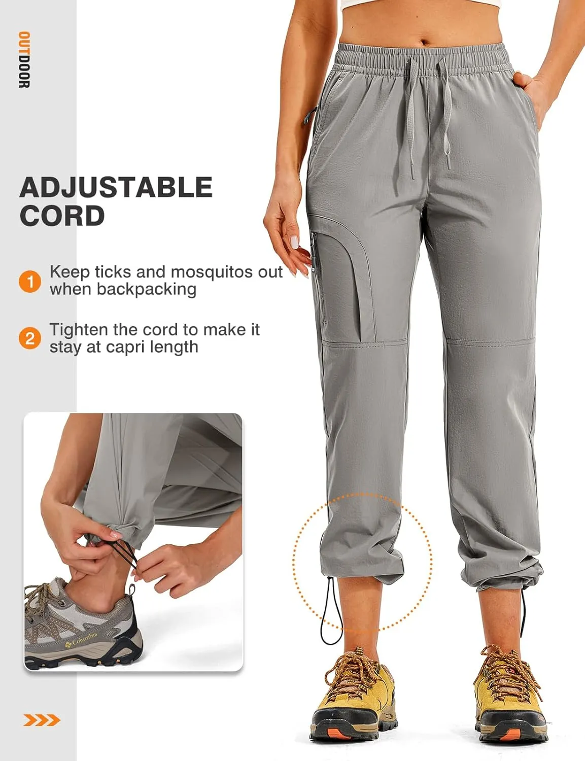 TBMPOY Women's Hiking Pants Water Resistant Lightweight Quick Dry Cargo Travel Fishing Work Camping