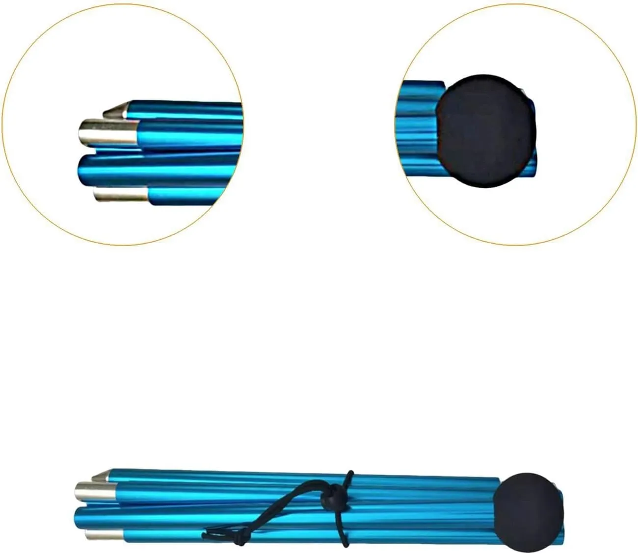 Tent Rod Canopy Rod Bracket 2M Multifunctional,Five Sections Shelter Building Tarp Pole Tent Pole for Hiking Beach Outdoor