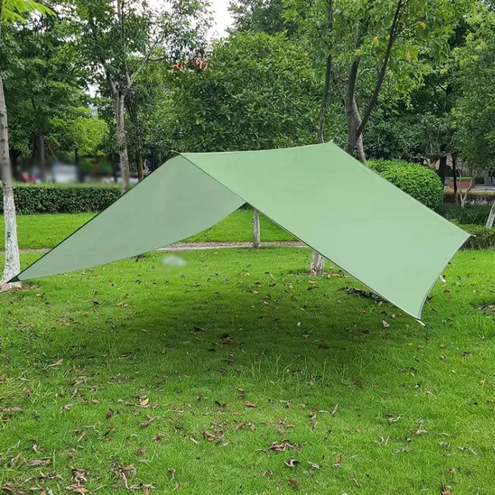 Tent Tarps,wild Camping,Portable Camping Hammock Kit, Single and Double Hammock, Mosquito Net, Insect Net, Rain Fly, High Strength Parachute Cloth Hammock(Dark green army green)