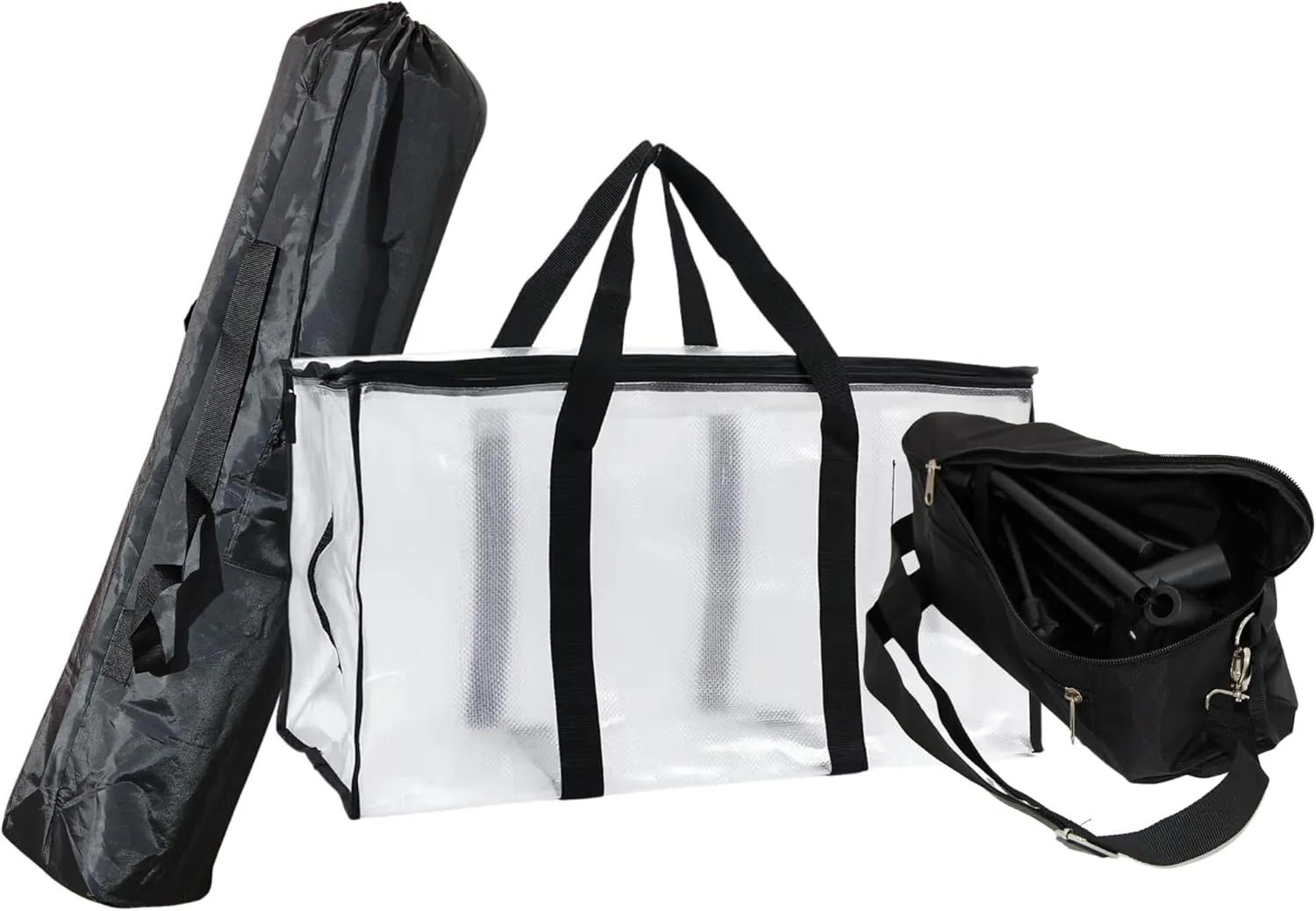 The Ultimate Adventure Trio: Large & Small Camp Chair Bags with Transparent Storage Bag for Camping, Outdoor Gear, and Organization