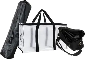 The Ultimate Adventure Trio: Large & Small Camp Chair Bags with Transparent Storage Bag for Camping, Outdoor Gear, and Organization
