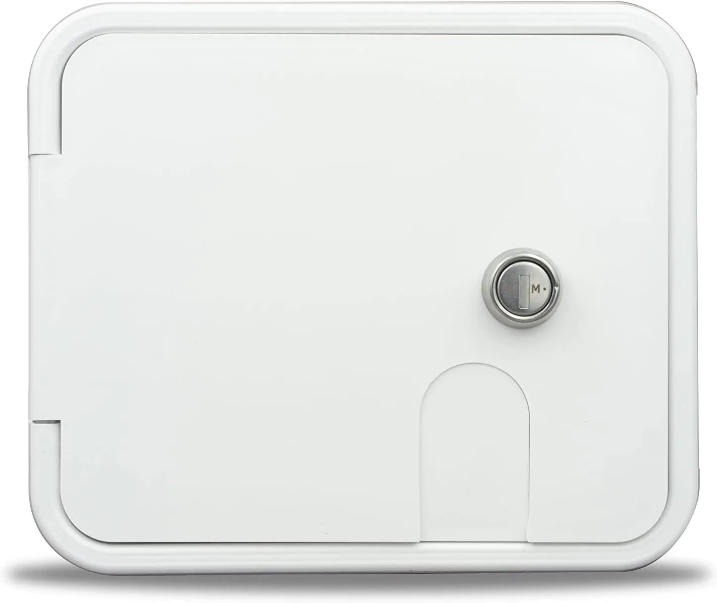 Thetford City/Gravity Water Hatch with 1/2 inch Male Thread Brass Check Valve Polar White PN 94253