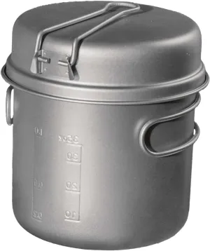 Titanium 1400ml Pot Outdoor Cooking Pot Picnic Hiking Portable Camp Compact Travel Barbecue Camping Cookware Cooking Utensils