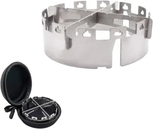 Titanium Camping Stove Windshield With Anti-slip Cross Bracket Compatitable For Backpacking Three Claw Small Camping Gas Stove