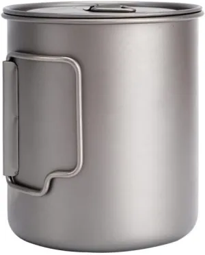 Titanium water cup outdoor travel camping can boil water folding handle water cup coffee cup 750ML