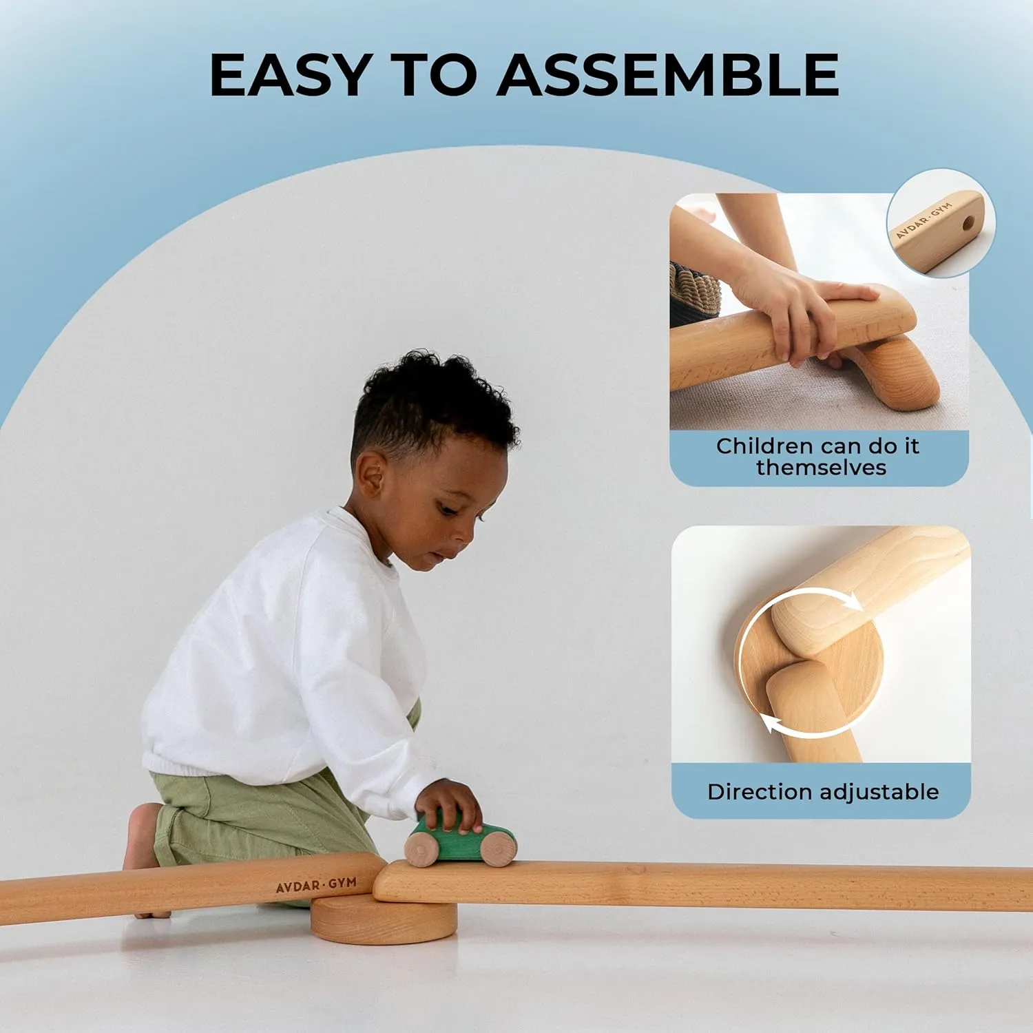 Toddler Balance Beam - Beechwood Kids Balance Board for Indoor & Outdoor Use, Ages 3-5 & 1-3