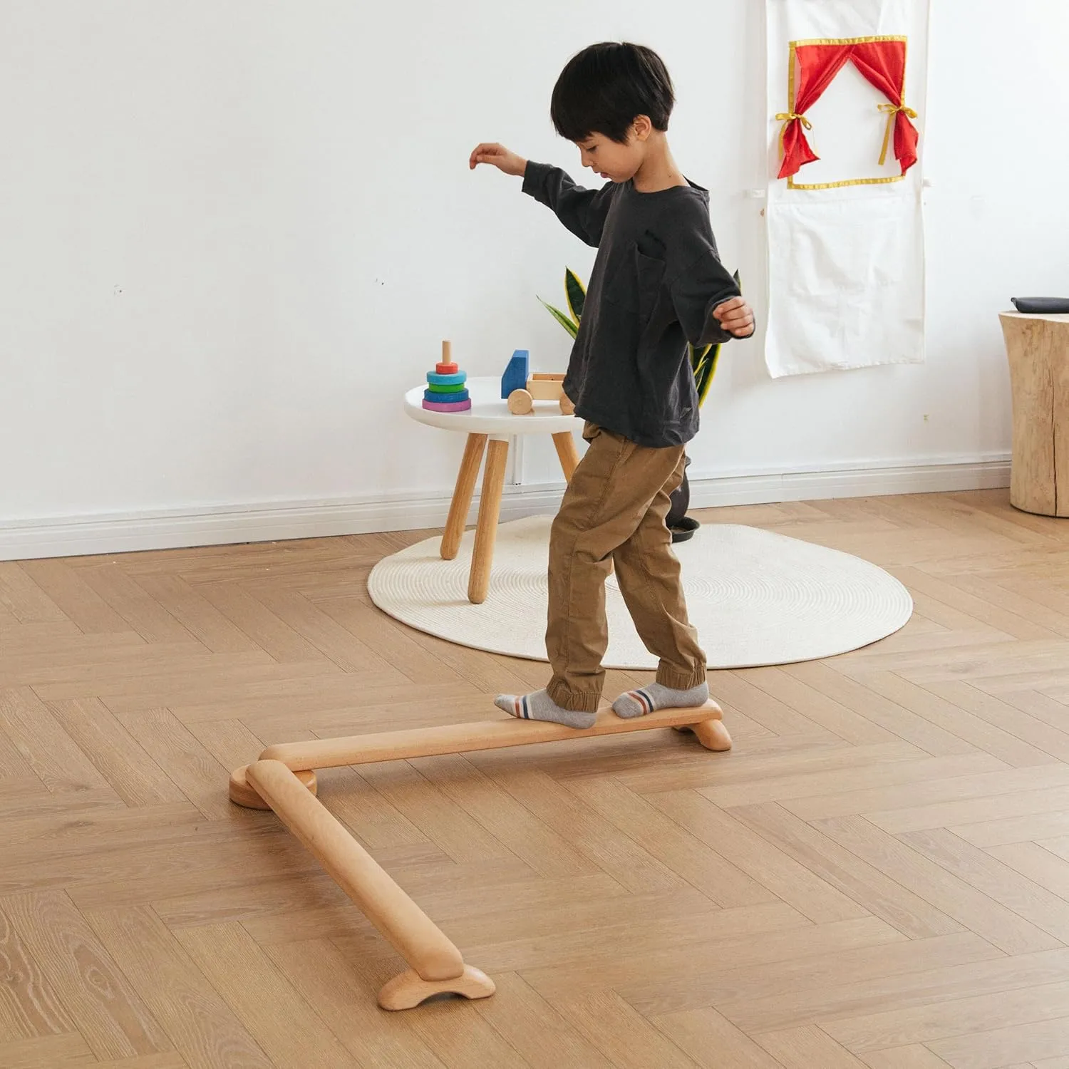 Toddler Balance Beam - Beechwood Kids Balance Board for Indoor & Outdoor Use, Ages 3-5 & 1-3