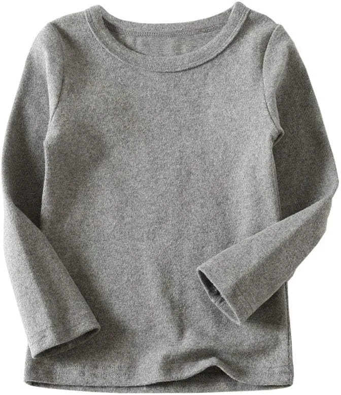 Toddler Boys Girls Thermal Underwear Long Sleeve T-shirt Leggings 2Pcs Kids Winter Base Layer Set, 12Months-8Years