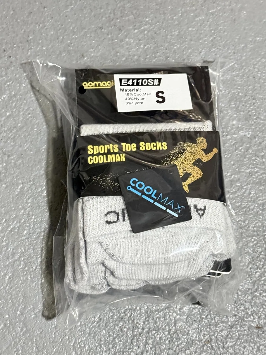 Toe Socks for Men Women Cool-max Running Socks 3 Pairs Athletic Breathable Five Finger Socks