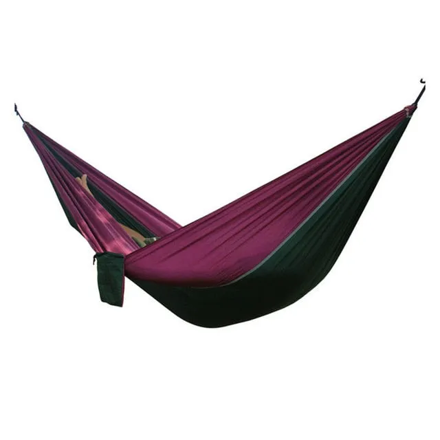 Top-rated Outdoor Carabiner Portable Hammock Adult Single With 2 Customizable Travel Double Survival Hunting Sleeping 2 Backpacking Bed Straps