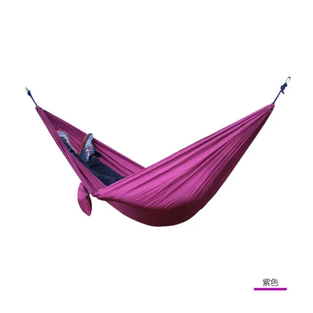 Top-rated Outdoor Carabiner Portable Hammock Adult Single With 2 Customizable Travel Double Survival Hunting Sleeping 2 Backpacking Bed Straps