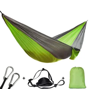 Top-rated Outdoor Carabiner Portable Hammock Adult Single With 2 Customizable Travel Double Survival Hunting Sleeping 2 Backpacking Bed Straps