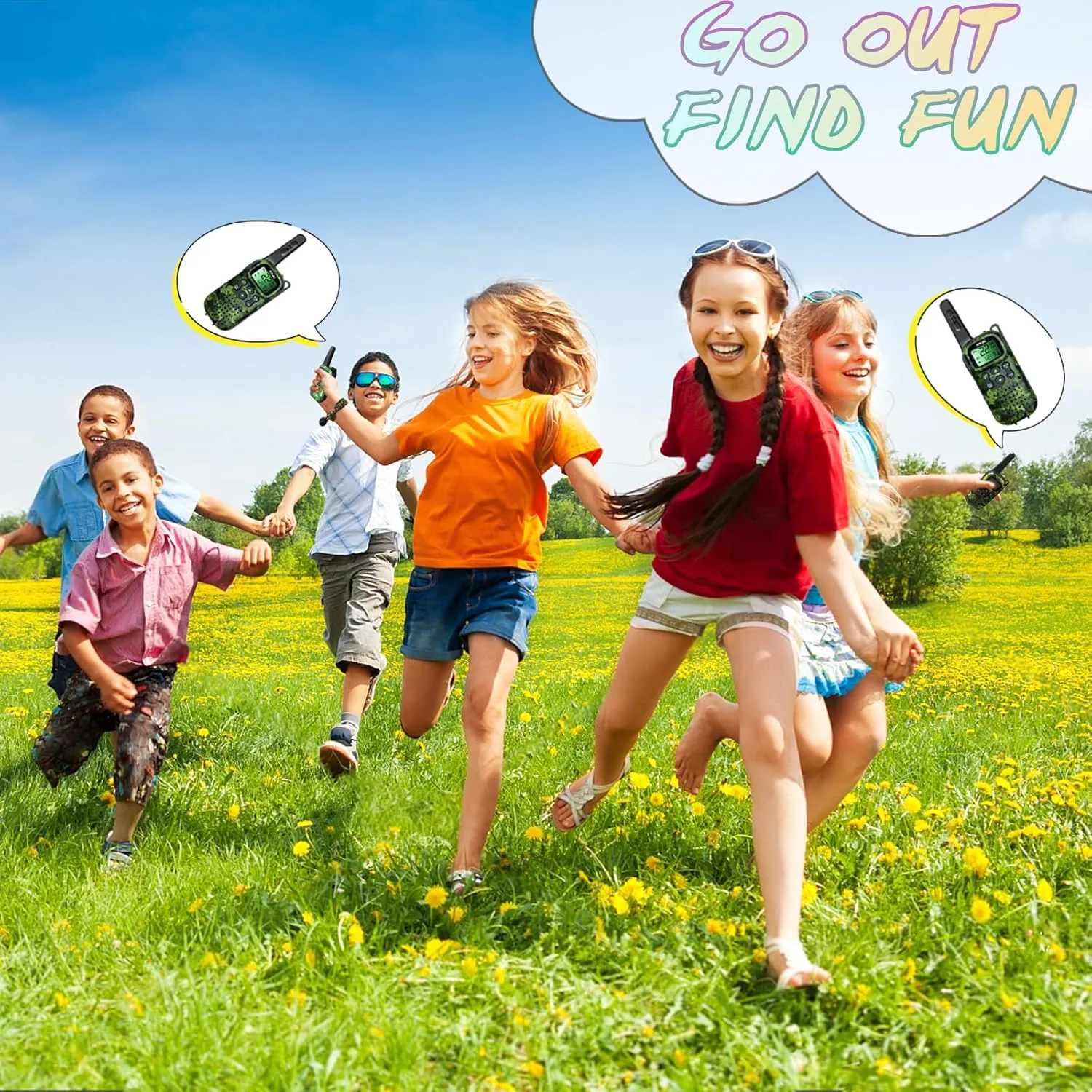 Toys for Boys Walkie Talkies for Kids 6 7 8 Year Old Boy Toys Pretend Play Police Military Spy Hunt Camp Outdoor Toys for Kids Birthday Present Boys Gifts (Green Green)