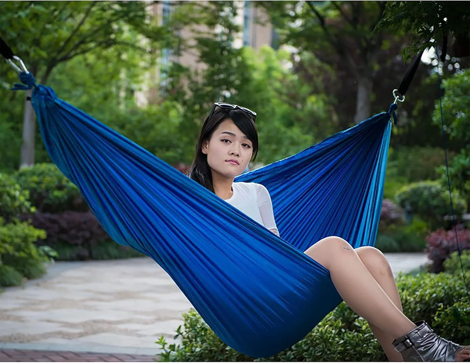 Travel Hammock, Outdoor Portable Hammock, Lightweight Camping Hammock 200kg Load Capacity for Camping, Backpacking, Survival, Outdoor Backyard Hiking,Blue