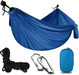 Travel Hammock, Outdoor Portable Hammock, Lightweight Camping Hammock 200kg Load Capacity for Camping, Backpacking, Survival, Outdoor Backyard Hiking,Blue