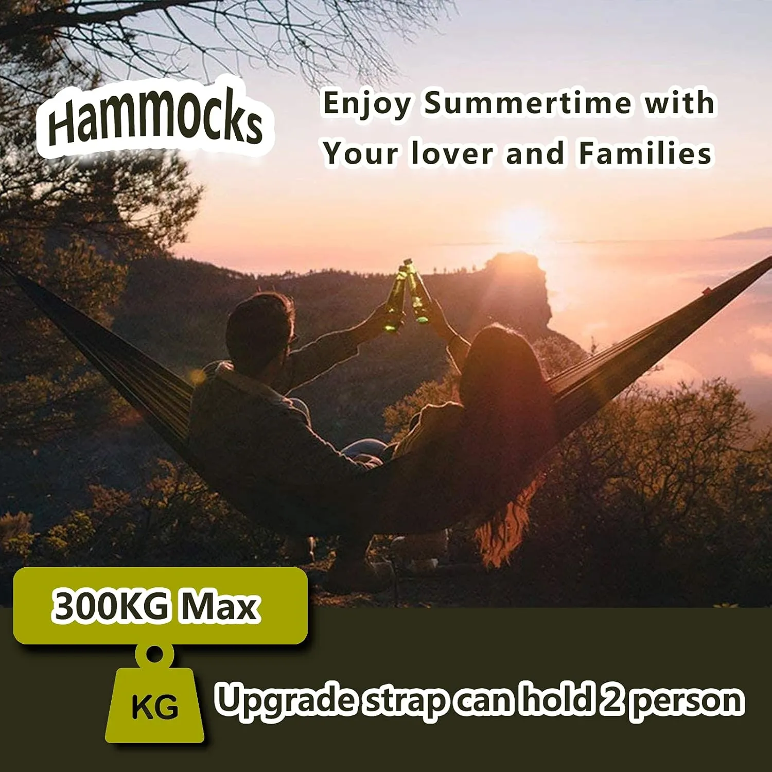 Travel Hammock, Outdoor Portable Hammock, Lightweight Camping Hammock 200kg Load Capacity for Camping, Backpacking, Survival, Outdoor Backyard Hiking,Blue