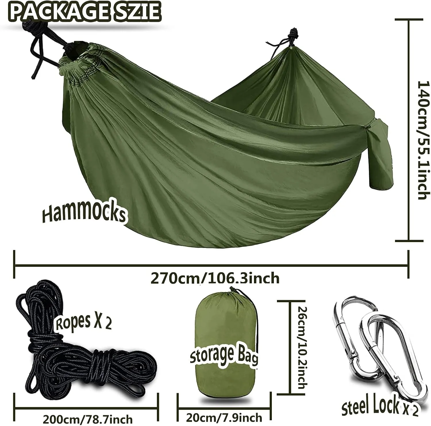 Travel Hammock, Outdoor Portable Hammock, Lightweight Camping Hammock 200kg Load Capacity for Camping, Backpacking, Survival, Outdoor Backyard Hiking,Blue