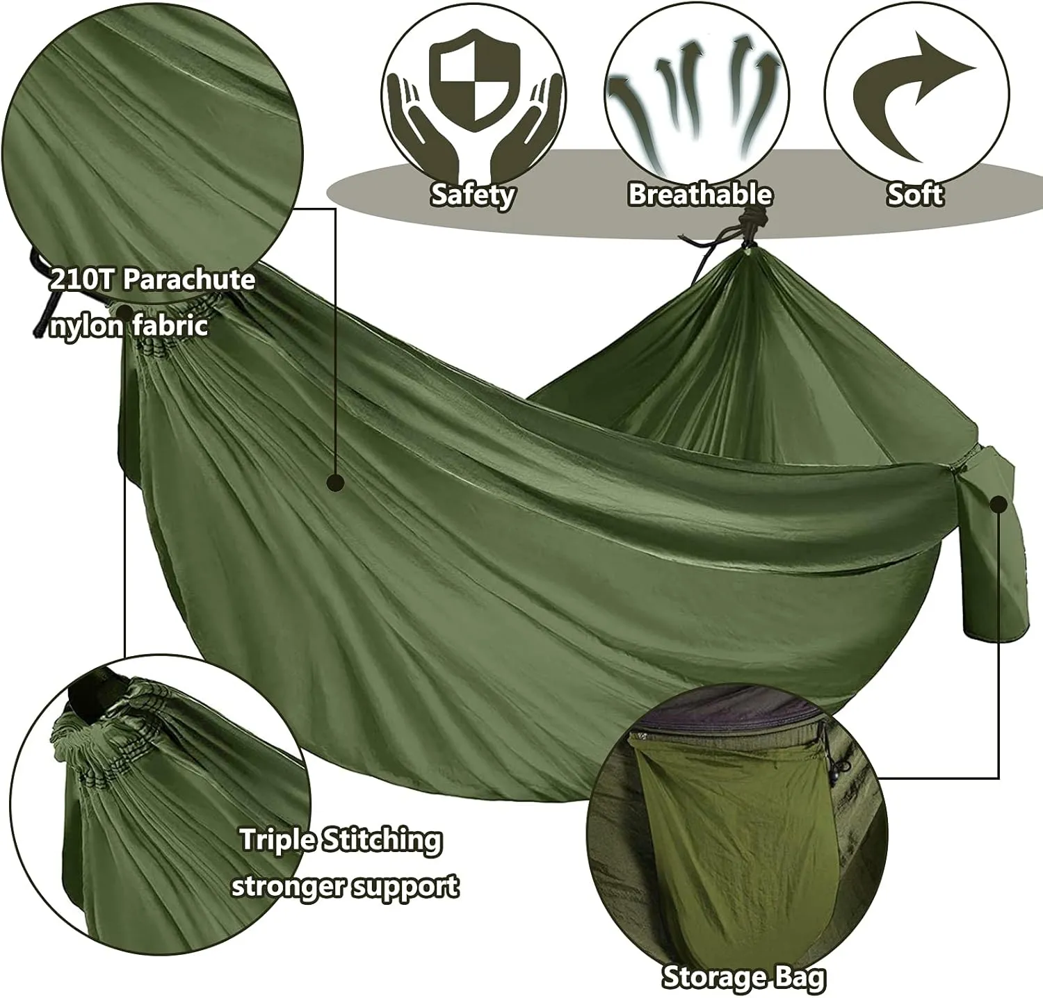 Travel Hammock, Outdoor Portable Hammock, Lightweight Camping Hammock 200kg Load Capacity for Camping, Backpacking, Survival, Outdoor Backyard Hiking,Blue