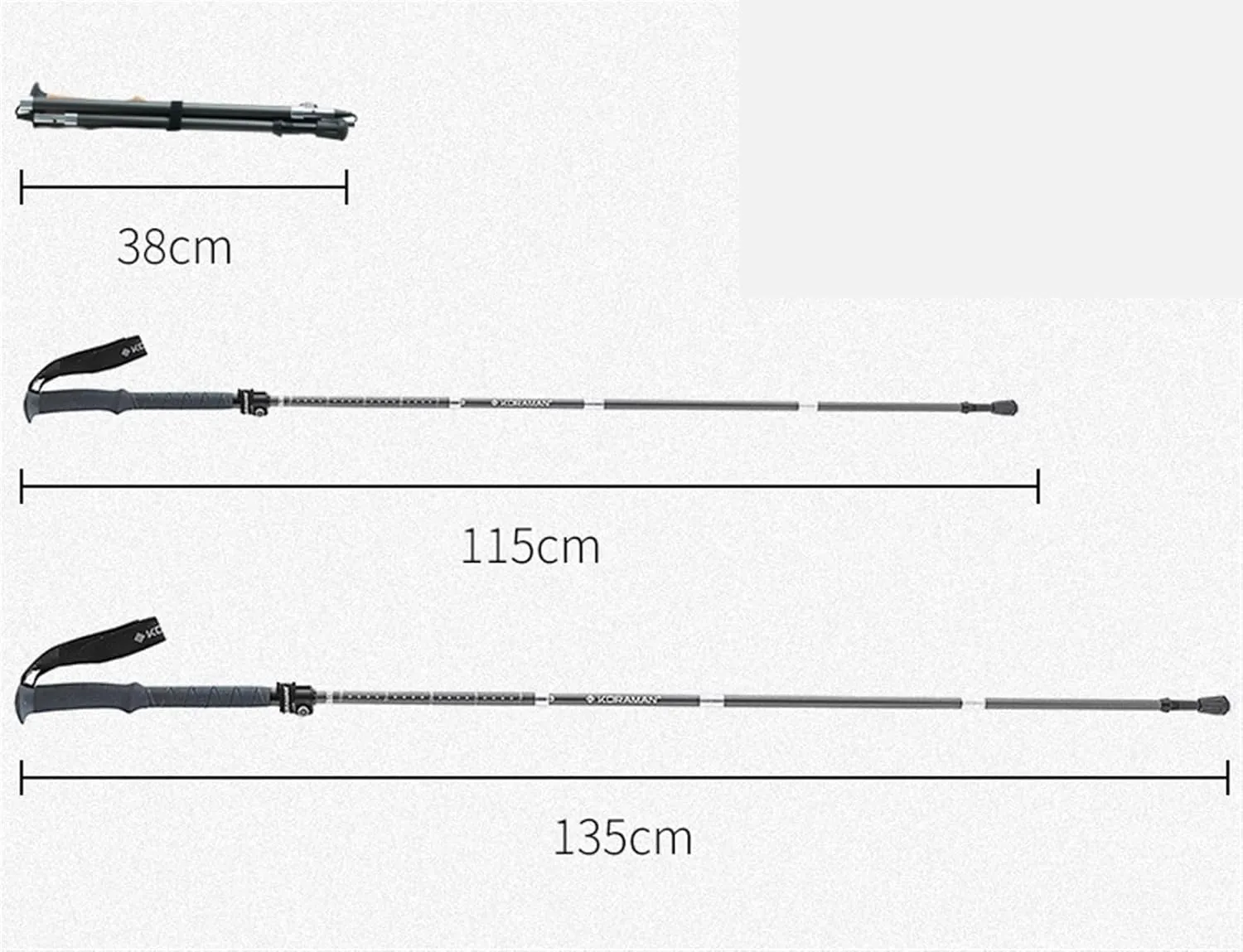 Travel Trekking Pole Folding Trekking Hiking Poles Carbon Fiber Walking Stick Lightweight for Camping Mountaining Outdoor Activities