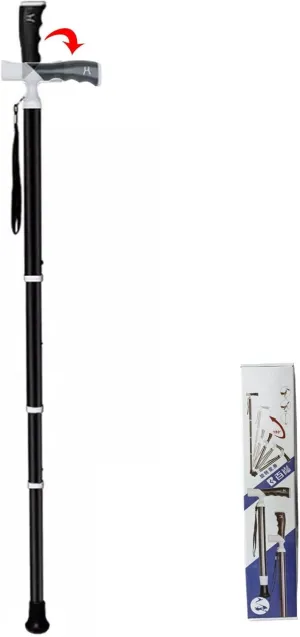 Trekking Poles for Men & Women - Lightweight Adjustable Hiking Poles - 90° Adjustable Handle Anti-Slip Rubber Feet Titanium Telescopic Walking Stick(38~105cm)
