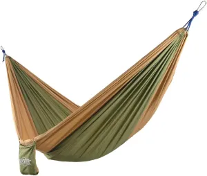 Tucker Day Trip Portable Compact Durable Lightweight 10T Parachute Nylon Outdoor Camping Hammock with Steel Carabiners, Tree-Safe Straps, 250Lbs Weight Limit & Built-in Drawstring Pouch