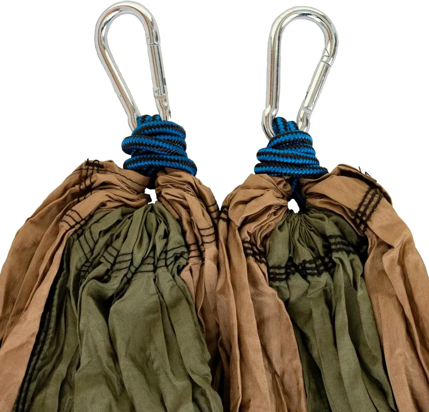 Tucker Day Trip Portable Compact Durable Lightweight 10T Parachute Nylon Outdoor Camping Hammock with Steel Carabiners, Tree-Safe Straps, 250Lbs Weight Limit & Built-in Drawstring Pouch