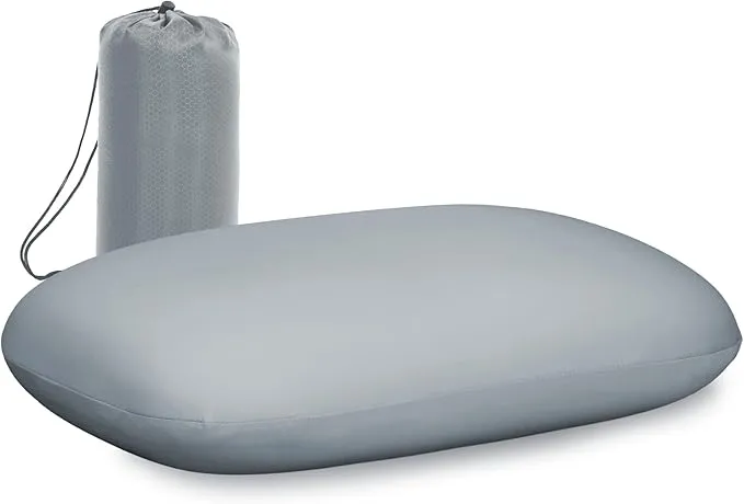 tuphen Camping Pillow Travel Pillow Cooling Memory Foam Pillows for Sleeping Camp Backpacking Airplane Trip Beach Outdoor Lightweight (Grey)